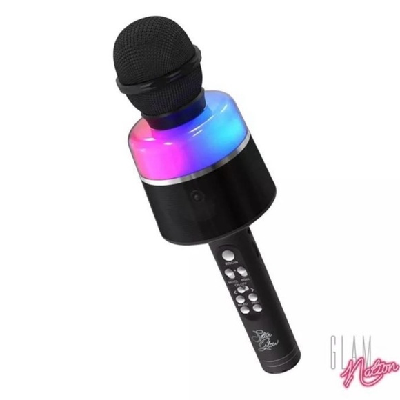 Glam Nation Star Glow LEF Karaoke Microphone & Speaker Bluetooth, Popsolo, NIP - Picture 1 of 8